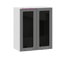 Кухонный шкаф верхний со стеклом 600 Катрин (софт графит)