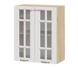 Кухонный шкаф верхний со стеклом 600 Мария (крафт/белый)