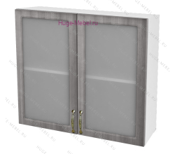 Кухонный шкаф верхний со стеклом 800 Юлия (сандал серый)