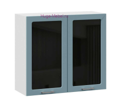 Кухонный шкаф верхний со стеклом 800 Катрин (топаз)