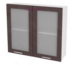 Кухонный шкаф верхний со стеклом 800 Ксения (шоколад)