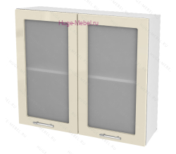 Кухонный шкаф верхний со стеклом 800 Ксения (ваниль)