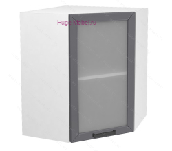 Угловой шкаф подвесной со стеклом 550 Альфа (вулкан)