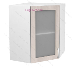 Угловой шкаф подвесной со стеклом 550 Дина (шимо светлый)