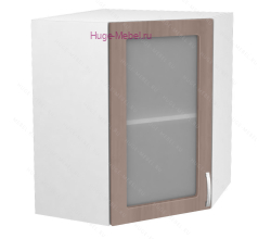 Угловой шкаф подвесной со стеклом 550 Дина (шимо темный)