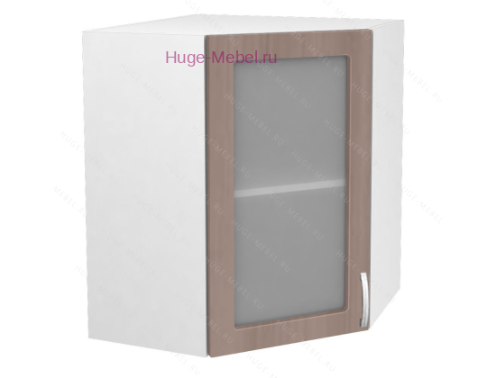 Угловой шкаф подвесной со стеклом 550 Дина (шимо темный)