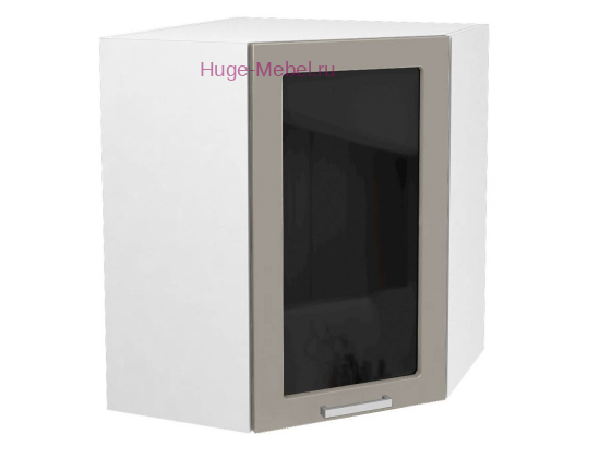 Угловой шкаф подвесной со стеклом 600 Катрин (циркон)