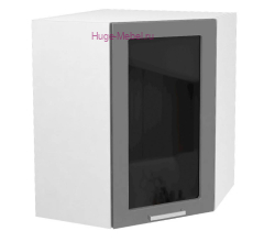 Угловой шкаф подвесной со стеклом 550 Катрин ( софт графит)