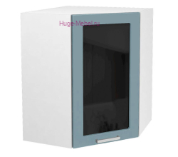 Угловой шкаф подвесной со стеклом 550 Катрин (топаз)