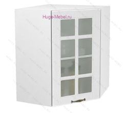 Угловой шкаф подвесной со стеклом 600 Мария (белый)