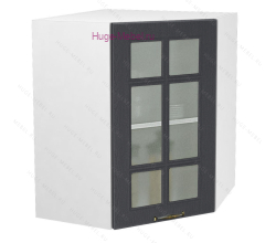 Угловой шкаф подвесной со стеклом 550 Мария (графит)