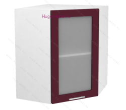 Угловой шкаф подвесной со стеклом 550 Ксения (бордо)