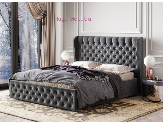 Кровать с подъемным механизмом "Франческа 1.6" графит