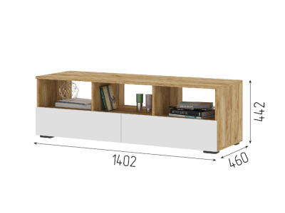 ТВ тумба "Хелен ТБ 02" белый+крафт