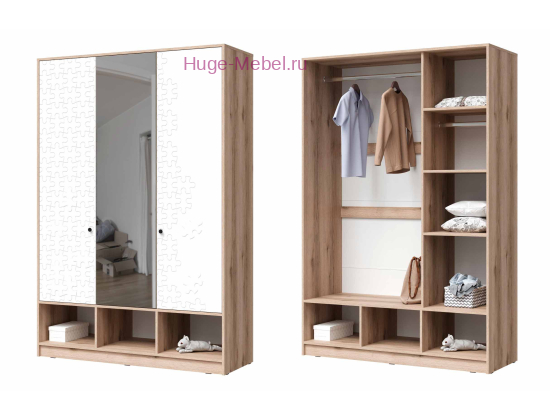 Шкаф 3-створчатый с зеркалом "Киви" ШК-03