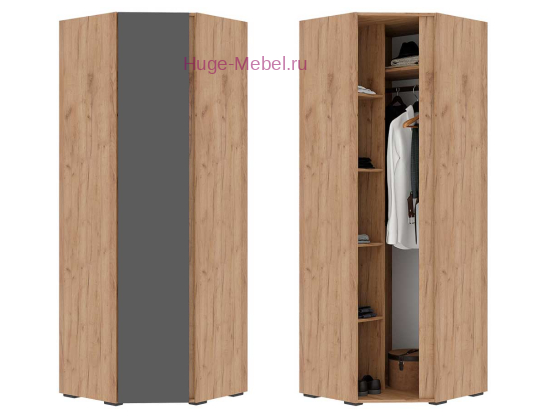 Угловой шкаф "Хелен ШК 04" графит+крафт