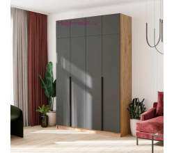 Шкаф "Лион ШК-03" графит высотой 240 см