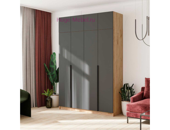 Шкаф "Лион ШК-03" графит высотой 240 см