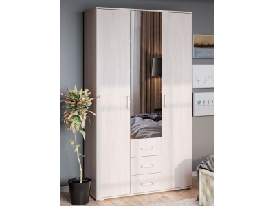 Шкаф 3-х створчатый "Белла" ясень белый Шкаф 3-х створчатый "Белла" ясень белый