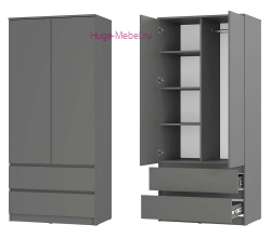 Шкаф 2-х створчатый "Симпл" графит