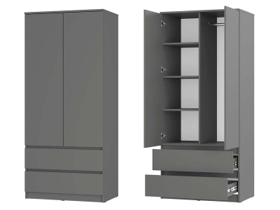 Шкаф 2-х створчатый "Симпл" графит Шкаф 2-х створчатый "Симпл" графит