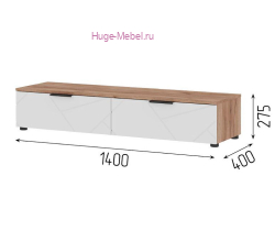 Тумба 140 см "Орегон ТБ 02" белый +дуб крафт