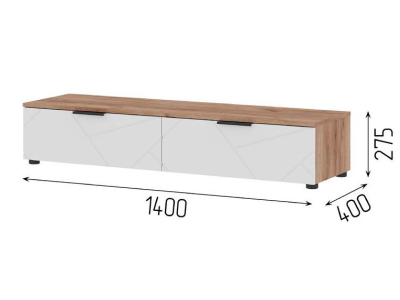 Тумба 140 см "Орегон ТБ 02" белый +дуб крафт Тумба 140 см "Орегон ТБ 02" белый +дуб крафт