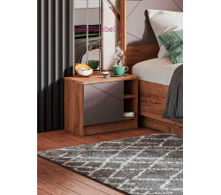 Прикроватная тумба "Орегон" асфальт +дуб крафт