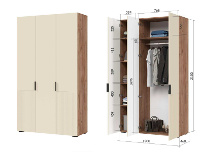 Трехстворчатый шкаф "Соната" 120 см Трехстворчатый шкаф "Соната" 120 см