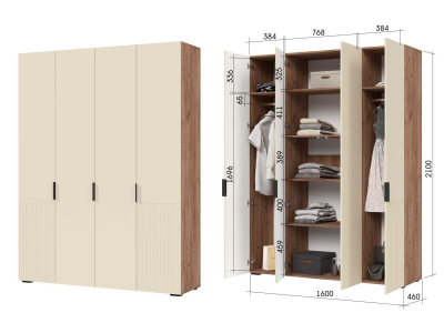 Четырехстворчатый шкаф "Соната" 160 см Четырехстворчатый шкаф "Соната" 160 см