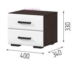 Тумба прикроватная "Либерти" белый глянец/венге